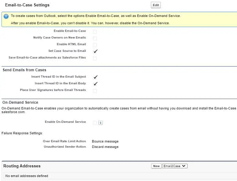 Email-to-Case Settings