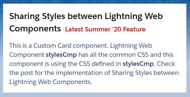how to share style components in LWC