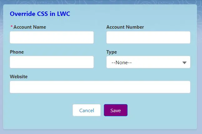 Override CSS in LWC for Standard Components