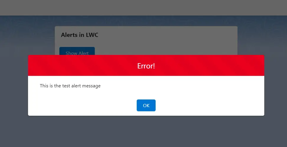 alerts in lwc (Lightning Web Component) using LightningAlert